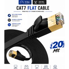 Vwin 20 Metre Slim Yassı Cat7 Ethernet Ağ Kablosu 10 Gbps 600 Mhz U/ftp Patch Network Cable