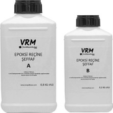 VRM Vernikrecinemarketi VRM Şeffaf Epoksi Döküm Reçinesi 1 kg Ultra Şeffaf Kullanım Alanları: Masa & Obje Dökümü