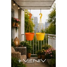 Veniv 2 Adet Askılı Dekoratif Saksı 18 cm Çap Yükseklik 12 cm