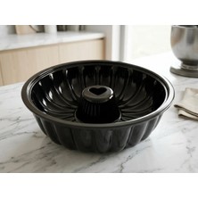 Plastora Home Yanmaz Yapışmaz Emaye Kek Kalıbı Kalp Merkezli 18 Dilimli 28 cm Kek Kalıbı Kek Pişirme Kalıbı
