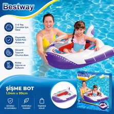 Bestway Uzay Gemisi Şişme Çocuk Botu – 3-6 Yaş | 104X99 cm | Emniyetli Tutma Halkalı