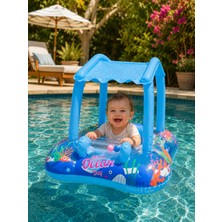 Nunu Gölgelikli Bebek Deniz Simidi Oturaklı Baby Float Uv Korumalı