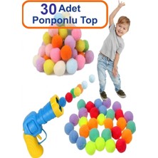 Neler Geldi Neler Oyuncak Peluş Ponpon Top Atan Fırlatan Ponpon Tabancası 30 Adet Ponponlu Oyun Oyun Topu 20 Adet Pluş