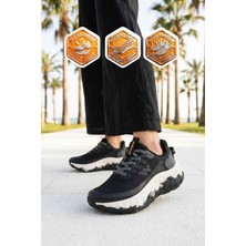 Walkway Siyah Beyaz Fileli Hafızalı Taban Unisex Spor Ayakkabı