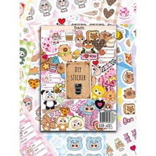 Bam Cute Baby My Dıy Sticker Book 24X17 cm 16 Sayfa Özel Tasarım Rengarenk Sticker Kitabı