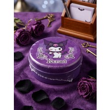 Gifi Kuromi & Hello Kitty Lisanslı Mini Metal Yuvarlak Kutu Takı Kutusu