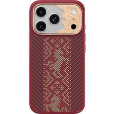 iPhone 17 Pro Max Kılıf M-Safe Uyumlu Karbon Fiber Benks Knight Armorpro Kevlar Kapak Kırmızı