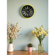 Nikaa Shop 36 cm Sarı Modern Duvar Saati