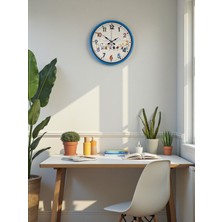 Nikaa Shop 36 cm Mavi Çocuk Odası Duvar Saati
