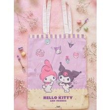 Gifi Kuromi & Hello Kitty Lisanslı Bez Çanta