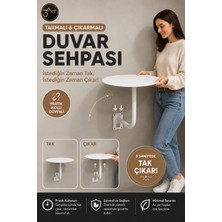 Cafe & Balkon Için Tak Çıkar Duvar Sehpası - Pratik Tak Çıkar Sistemli Duvar Sehpası