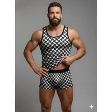 Colezium Erkek Desenli Tank Top Boxer Takım
