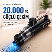 Seyoni Auhma Ahv-43 Şarjlı El Süpürgesi - 20.000 Pa Yüksek Emiş Gücü, 6000MAH Bataryalı, 120W LED Fenerli