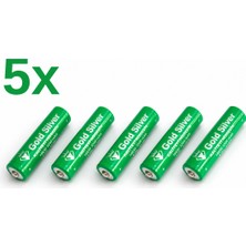 farissu Gold Silver 18650 El Feneri ve Kafa Lambası Için Şarj Edilebilir Li-Ion Pil - 3200 Mah 4.2V (5 Adet)