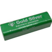 farissu Gold Silver 451350 4.2V 25600 Mah Li-Ion Şarj Edilebilir El Feneri ve Işıldak Pili (13.2 Cm)