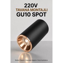 AC Aydınlatma Siyah Gold Metal GU10 Spot Armatür 4000K Gün Işığı - Ampul Dahil