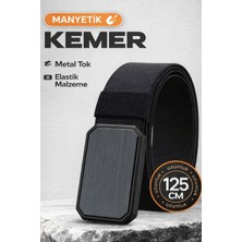 İstanbul Belt Manyetik Taktikal Kemer - Ayarlanabilir 125 cm - Siyah Ton Metal Toka