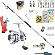 Okuma Aria-8000a Kendo Atlantic Tele Surf 420cm 100-250gr Profesyonel Kıyı Olta Takımı Seti