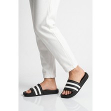 Walkway Siyah Beyaz Unisex Düz Terlik