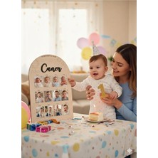 Woodengifts 3D Kişiye Özel Isimli Ahşap Doğum Günü Fotoğraf Panosu Doğum Günü Tablosu Kapı Süsü