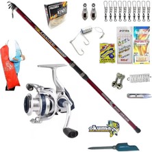 Okuma Aria-8000a Remixon Strong Tele Surf 390cm 100-250gr Profesyonel Kıyı Olta Takımı Seti