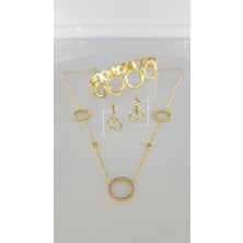 Sones Aksesuar Aura Steel Gold Çelik Takı Seti