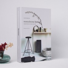 Bak Gel Al Kitap Görünümlü Dekoratif Kutu, Iskandinav Tarzı Gizli Saklama Kutusu  Monochrome