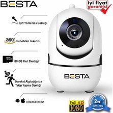 TeknoKapsül 2mp Kablosuz Güvenlik Kamerası 1080P Hareket Sensörlü 360 Derece KD-1614