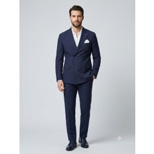 Centilmen Mcr Erkek Slim Fit Lacivert Kruvaze Ceket 41431