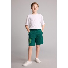 DeFacto %100 Pamuk Minecraft Regular Fit Sweatshirt Kumaşı Şort Erkek Çocuk H8245A826HS