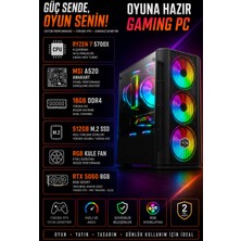 Apphirex Rise X67 Ryzen 7 5700X 16GB Ram 512GB M2 SSD RTX5060 Masaüstü Oyun Bilgisayarı