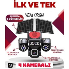 Tekno Solen 4 Kameralı E-Sım Güneş Enerjili Güvenlik Kamerası – Çift Güneş Paneli, Sım Kartlı Bulut Kayıt Renkli Gece Görüş Akıllı Kamera