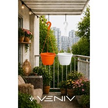Veniv 2 Adet Askılı Dekoratif Saksı 18 cm Çap Yükseklik 12 cm