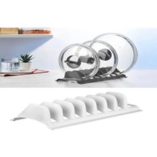 Colezium Beyaz - 8 Bölmeli Tencere Kapak Rafı - Simple Tabaklık - Kapak Organizeri
