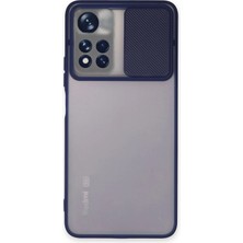 TeknoKapsül Redmi Note 11T Kılıf Palm Buzlu Kamera Sürgülü Silikon - Lacivert