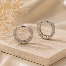 Hotchic Hotchıc Zirkon Taşlı 925 Ayar Gümüş Halka Küpe