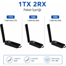CoverZone Kablosuz HDMI Verici ve Alıcı Seti Tx Rx 1080P 60Hz Wireless Görüntü Aktarıcı Plug & Play HDMI Transmitter Receiver Kit Tv Monitör Projektör Sunum ve Toplantı Kullanımı Için (1tx 2rx) ZR1287