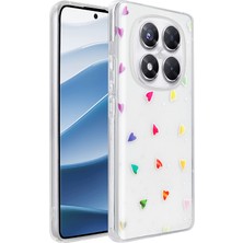 HTstore Xiaomi Uyumlu  Redmi Note 14 Pro 4g Kılıf Şeffaf Figürlü Zore Folk Sert Kapak-Kalp