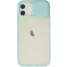 TeknoKapsül Iphone 12 Kılıf Palm Buzlu Kamera Sürgülü Silikon - Turkuaz