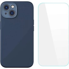 Marsilyan Baseus Liquid Silica Gel Iphone 14 6.1 Silikon Kılıf + Tempered Ekran Koruyucu Set