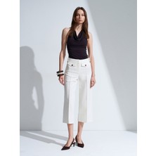 Dilvin 72711 %100 Pamuk Culotte Pantolon-Ekru