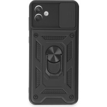Eco Port Samsung Galaxy A04E Kılıf Pars Lens Yüzüklü Silikon - Siyah