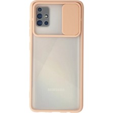 TeknoKapsül Galaxy A71 Kılıf Palm Buzlu Kamera Sürgülü Silikon - Pembe