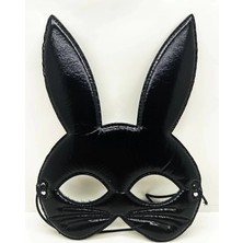 TeknoKapsül Siyah Renk Kumaş Malzemeden Imal Eva Tavşan Maskesi 19X15 cm