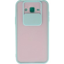 TeknoKapsül Galaxy J7 Kılıf Palm Buzlu Kamera Sürgülü Silikon - Turkuaz