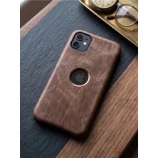 Dörtel Tedarik Iphone 11 Model Açık Logolu Deri Telefon Kılıfı