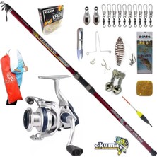 Okuma Aria-6000a Remixon Strong 390cm 100-250gr Profesyonel Sazan Kıyı Olta Takımı Seti