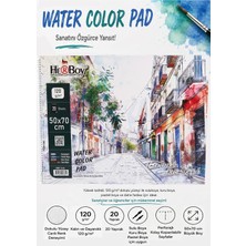 Artlantis Resim Defteri 50X70 cm 1 Adet Herboy 120 gr Sulu Boya Eskiz Defteri Karakalem Çizim 20 Sayfa Dokulu Kağıt