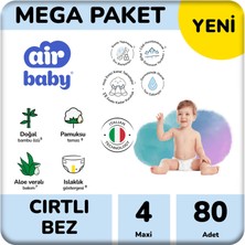 Air Baby Mega Paket Maxi Bebek Bezi 4 Numara 80 Adet 8-14 kg
