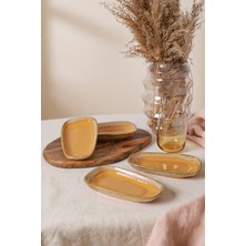 Keramika Shizen Sarı Tetra Kayık Tabak 15 cm 4 Adet Q46